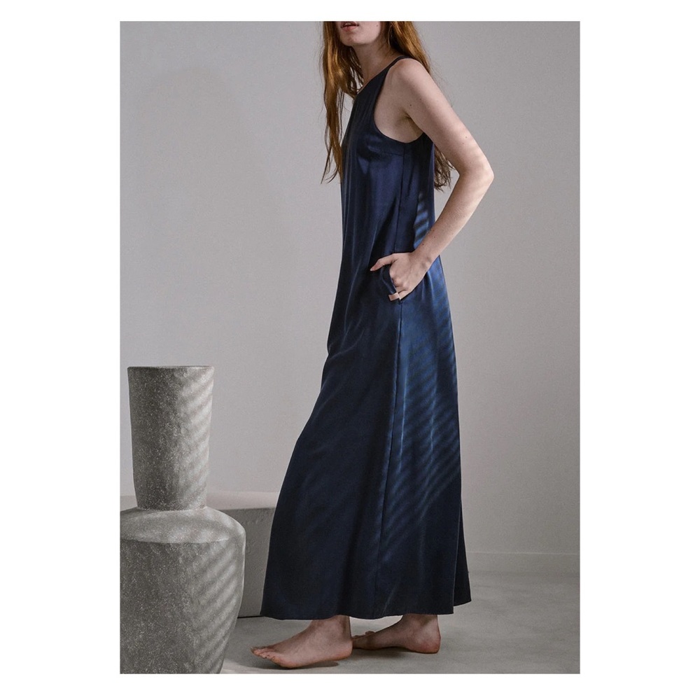 🛑 SOLD 🛑 New! LUNYA Racer Washable Silk Slit Maxi Dress - Picture 5 of 14